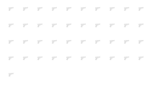 Grey color Prohibition of gun infographic bg. A series of gun pictograms lined up from left to right, with a no symbol overlay appearing progressively. Public Safety and Order, Anti-Violence