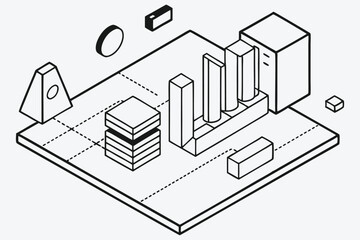 Ultimate Collection of Finance Isometric Illustrations Line Art