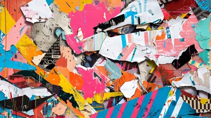 Fototapeta premium Captivating Urban Street Art Collage with Vibrant Colors and Diverse Textures