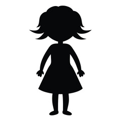 Fototapeta premium Girl Silhouette black color Image silhouette, isolated white background