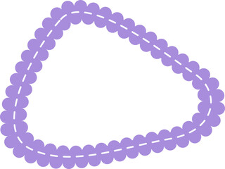 Hand drawn scalloped frames with dashed stitches. Vector illustration