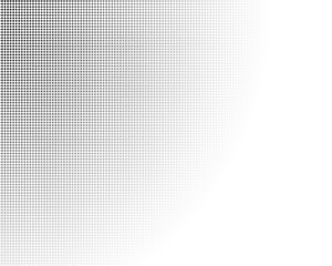 Black abstract dotted halftone on transparent background