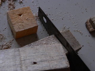 Photos of daily activities carrying out carpentry activities.