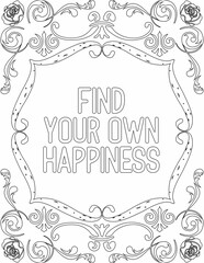 Printable floral coloring page for kids and adults with positive words for self love and self care. it helps to struggle against life to enjoy the tough journey
