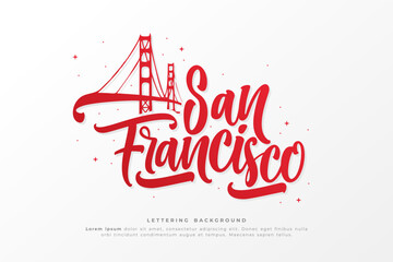 san francisco lettering background vector design