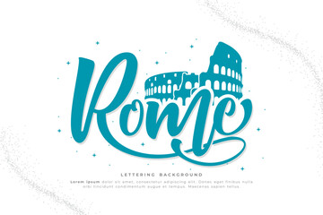 Obraz premium rome lettering background vector design