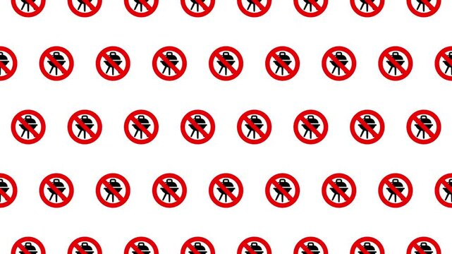 Seamless loop pattern of BBQ icons with no symbol on a white background. Infographic and pictogram background. Fire prevention, environmental and community care. 4K Motion Graphics.