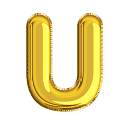 Gold foil balloon English letter U © Safyna