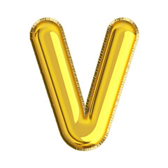 Gold foil balloon English letter V