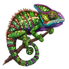 Obraz premium Chameleon Classic fashion cartoon isolated whitebackground