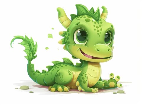 recommend clip art: White background with cute dragon cartoon clipart