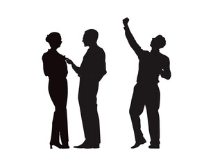 Business people silhouettes vector 
