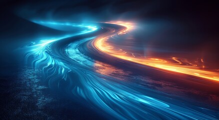 Abstract blue background with rays.