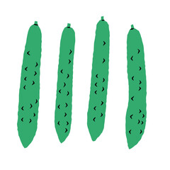 シンプルなきゅうりのイラスト｜ベクター