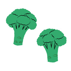 シンプルなブロッコリーのイラスト｜ベクター
