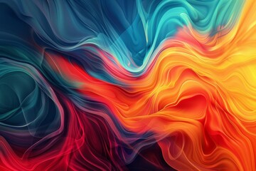 Obraz premium Here's a close-up of the bottom half of a wall painted with a multicolored wallpaper design.