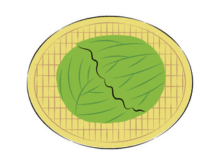 ザルに入ったキャベツのイラスト｜ベクター