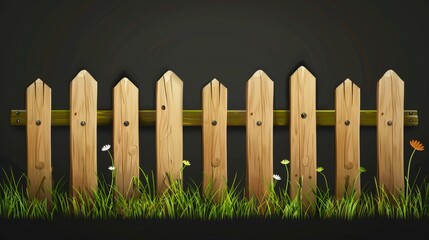 Fototapeta premium Isolated wooden fence icon clipart