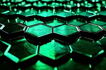 Obraz premium Hexagonal abstract metal background with light ai generated 