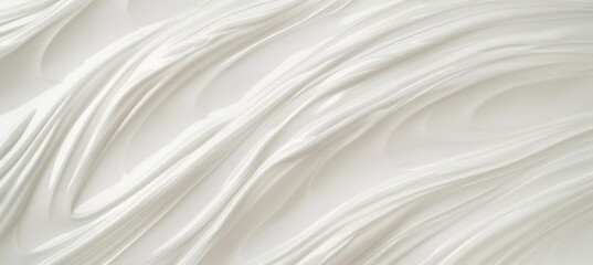 Obraz premium Abstract Background Of Smooth White Cream Texture, White Cosmetic Creamy Lotion Swirls.