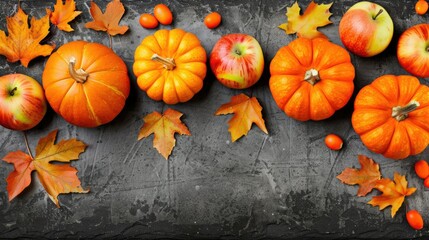 Autumnal Bounty on a Slate Surface