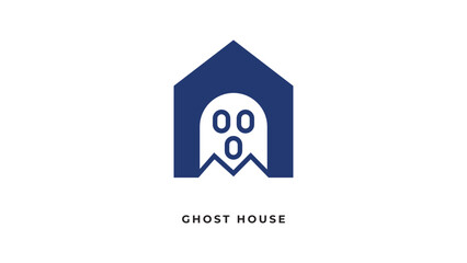 ghost house logo design. 