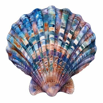 The pearl seashell clipart illustration is on a transparent background