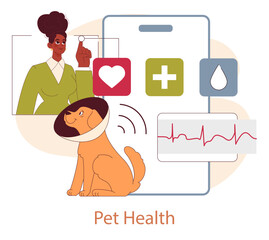 Pet Friendly Space. Flat Vector Illustration