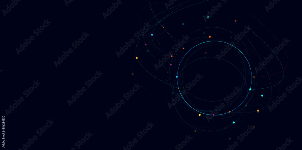 Poster Global network connection or communication and social network concept background. Futuristic globe data network elements background