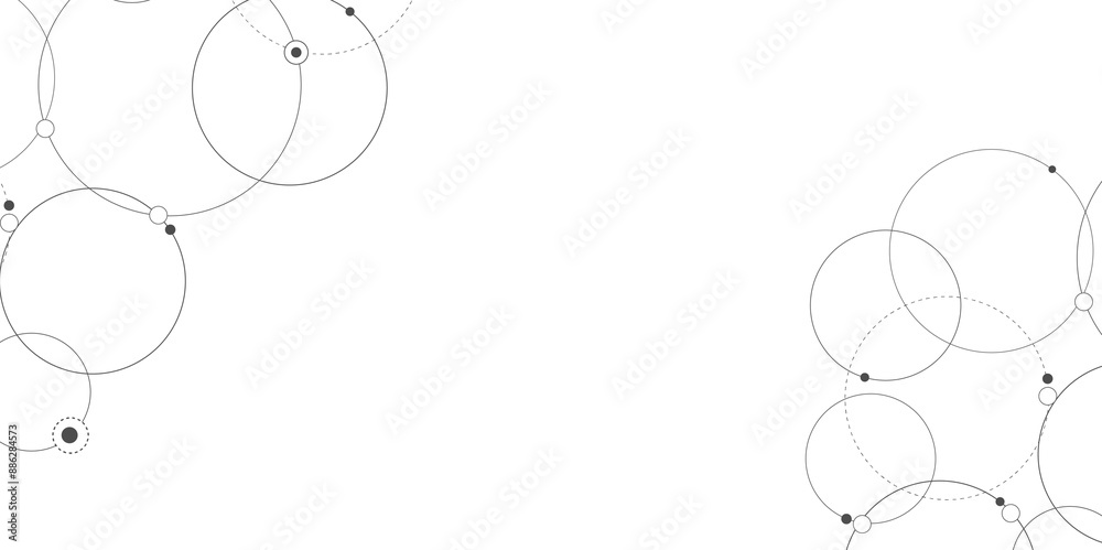 Wall mural vectors geometric circuit dots and lines connection for communication technology and social network 