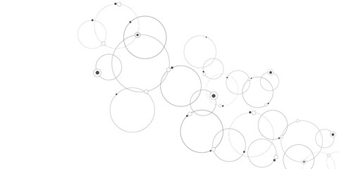 Vectors Geometric circuit dots and lines connection for communication technology and social network concept background.