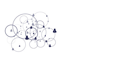 Abstract human connections, Bright background.