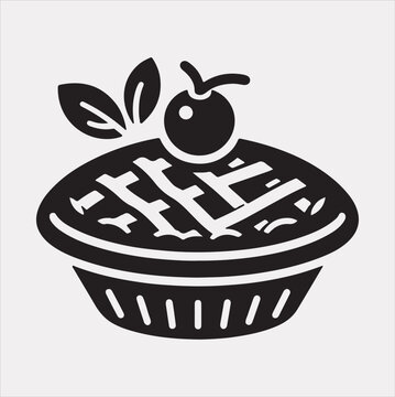 recommend clip art: Pie icon silhouette vector on a white background