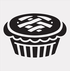Pie icon silhouette vector on a white background