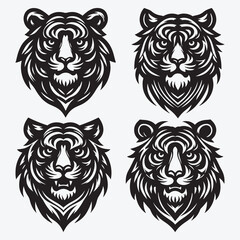 Tiger Vector Illustration Silhouette Collection