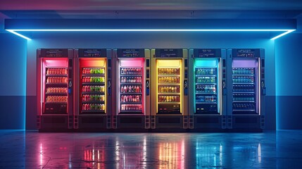 64. Futuristic vending machine dispensing personalized marketing strategies