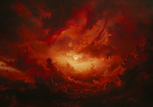 Caravaggio Style Hellish Cloudscape