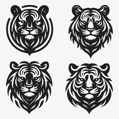 Tiger Vector Illustration Silhouette Collection