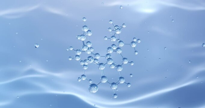 Daridorexant rotating molecular structure, 3d model of molecule, orexin antagonist, looped video