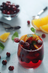 Winter cranberry and orange drink	