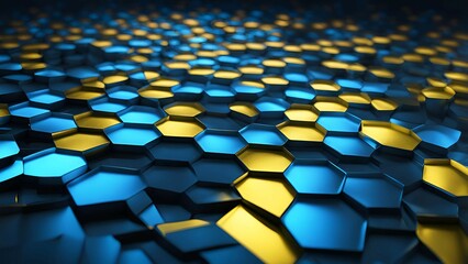 Obraz premium Hexagonal abstract metal background with light ai generated 