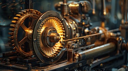 54. Steampunk-inspired mechanical device crafting personalized marketing messages