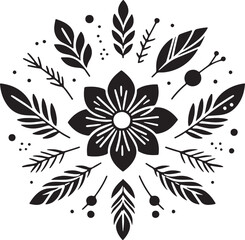 Boho Flower Decoration Elements Vector Illustration