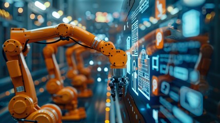 40. Robotic arms assembling a giant social media icon, symbolizing automated marketing