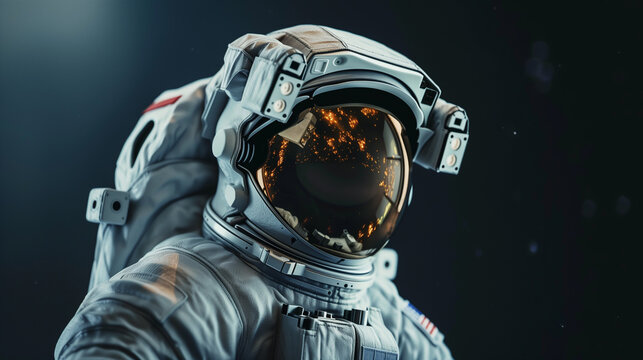 An astronaut in a spacesuit preparing for a mission