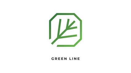 eco technology logo leaf hexagon logo