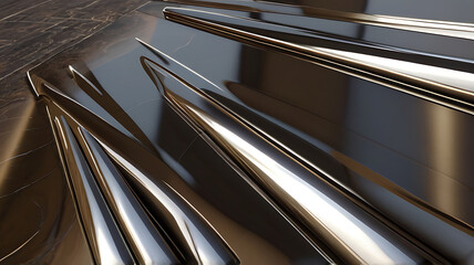 A detailed image of a polished stainless steel surface with subtle reflections and highlights