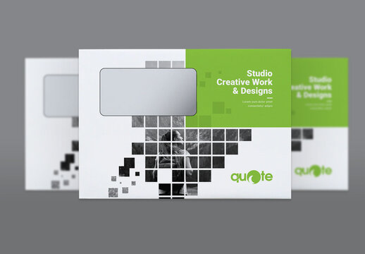 Business B5_Envelope With Green Rectangle Boxs