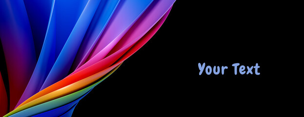 Rainbow colored structure isolated on black. Very high resolution.