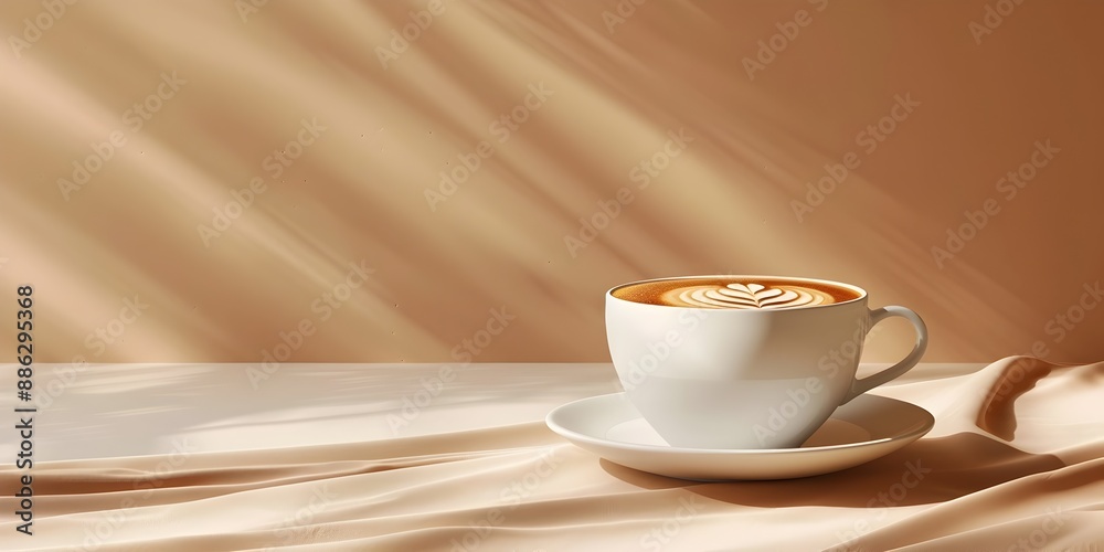 Canvas Prints Elegant Almond Milk Latte with Neutral Tones and Soft Lighting